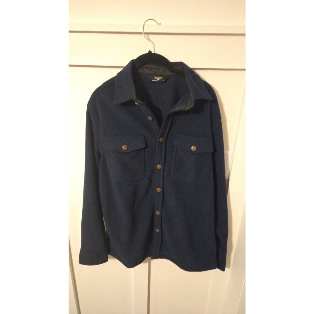 Member's Mark Men's Navy Blue Polar Fleece Button Up Shirt Jacket